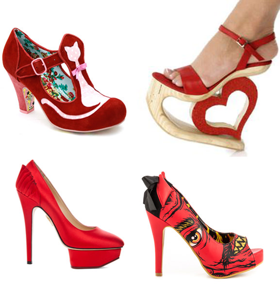 unusual red shoes designs