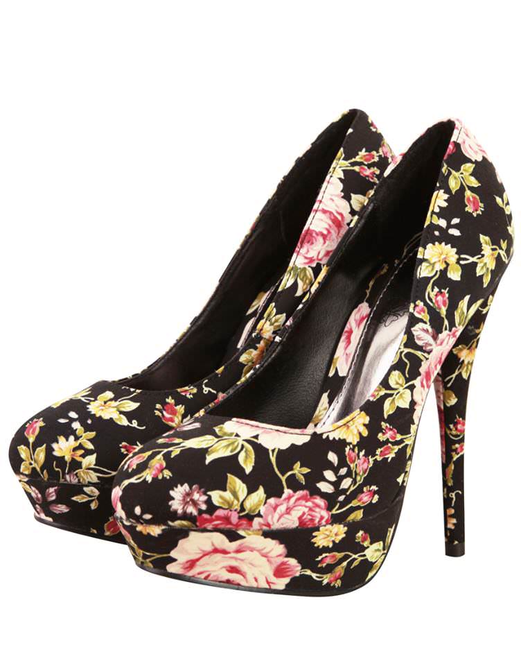 Floral Heels black 2