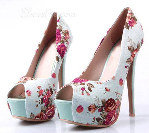 Floral Heels white 3