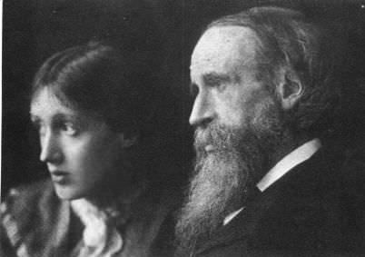 Virginia Woolf with her father Leslie Stephen at Talland House in St. Ives in 1892.