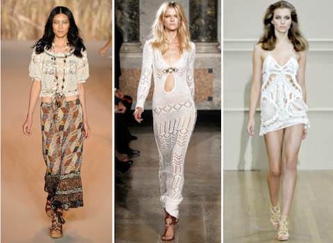 bohemian style on runway