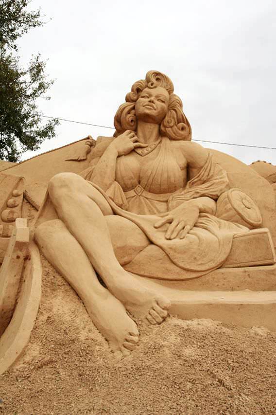 woman in sand
