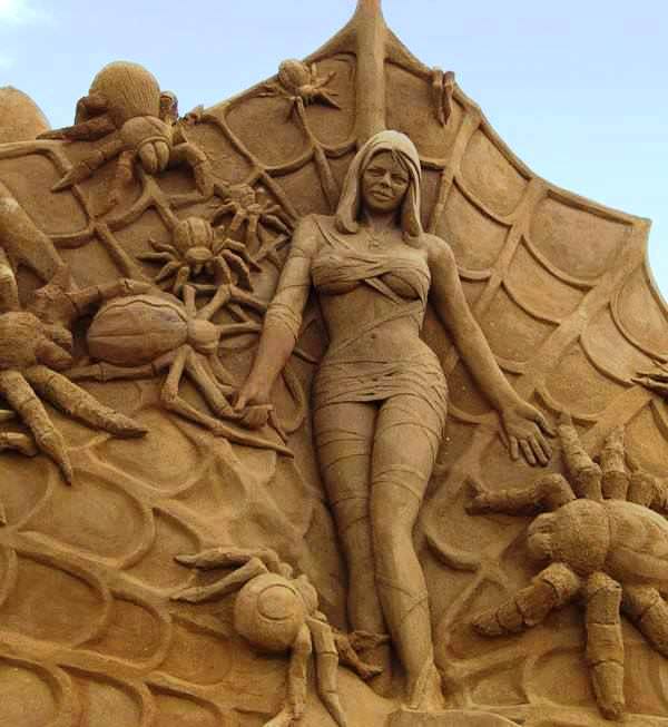 woman in sand