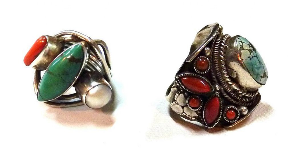 bohemian sliver ring with color stone