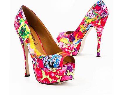 various colors floral heels 1