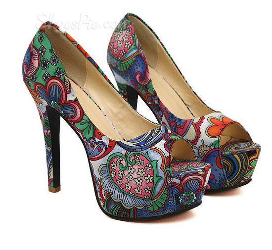 various colors floral heels 4