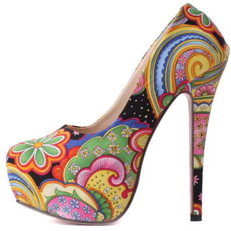 various colors floral heels 5