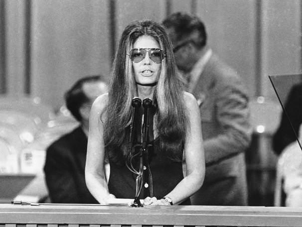 Gloria Steinem speaks at the Democratic National Convention in Miami Beach