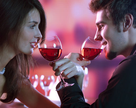 Couple on date at restaurant