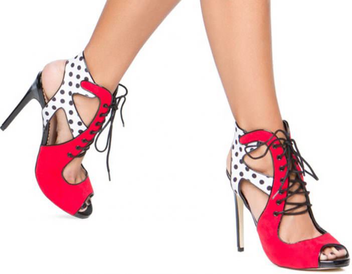 Laced Up Polka Dot Dazzle Shoes