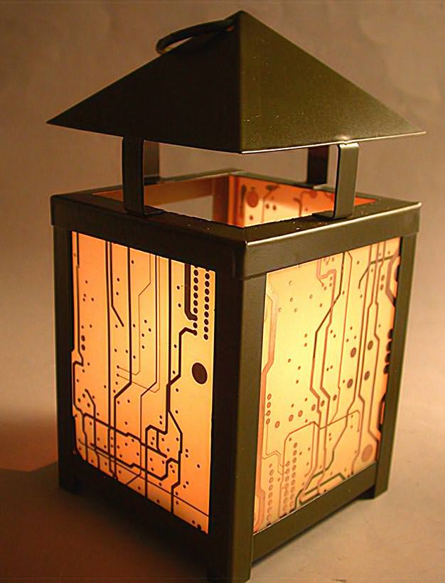 RecycledCircuit Board Lantern 9