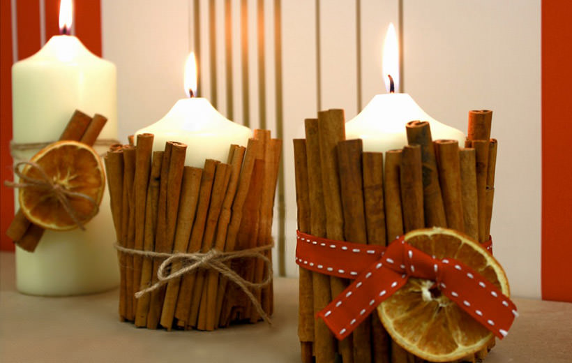 Cinnamon stick candle