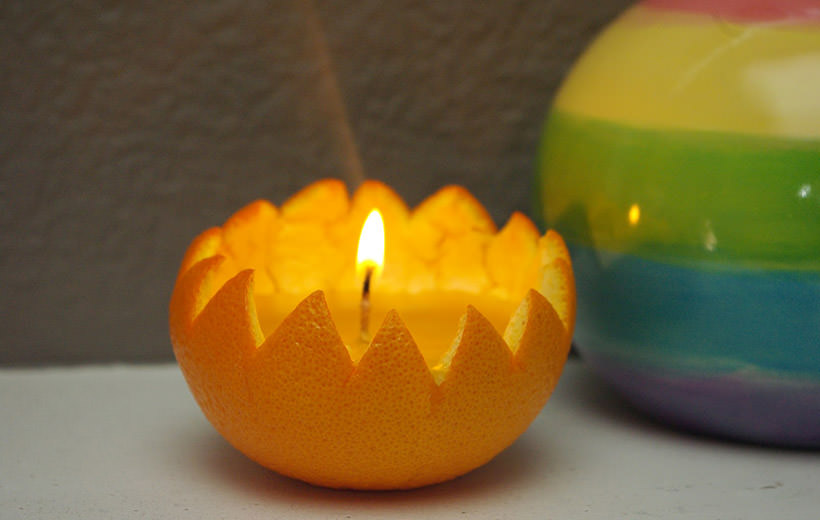 Orange peel candle